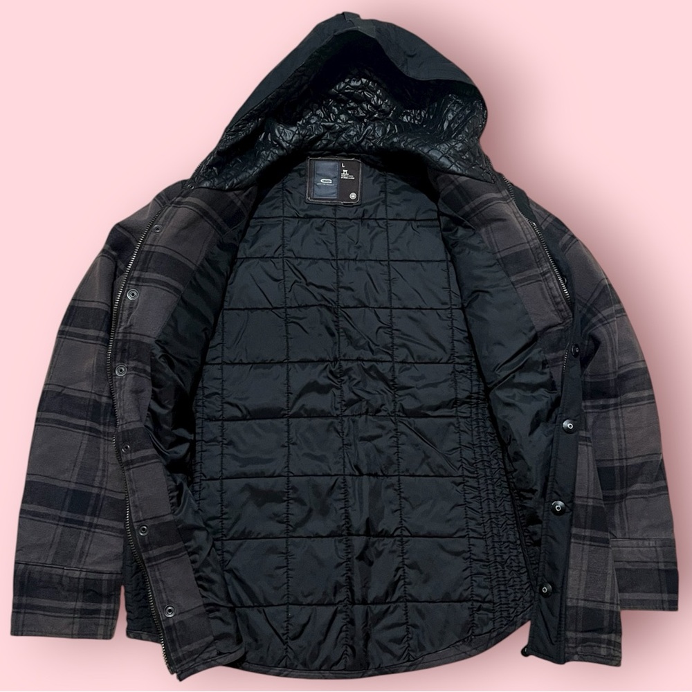 G Star Raw Men’s Flannel Zip Up Snap Hoodie Jacket (Black Plaid) - Picture 5 of 11